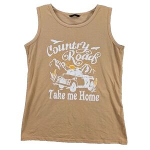 Shein Country Road Take Me Home Sleeveless Tank Top‎ Sleeveless Brown Size 6